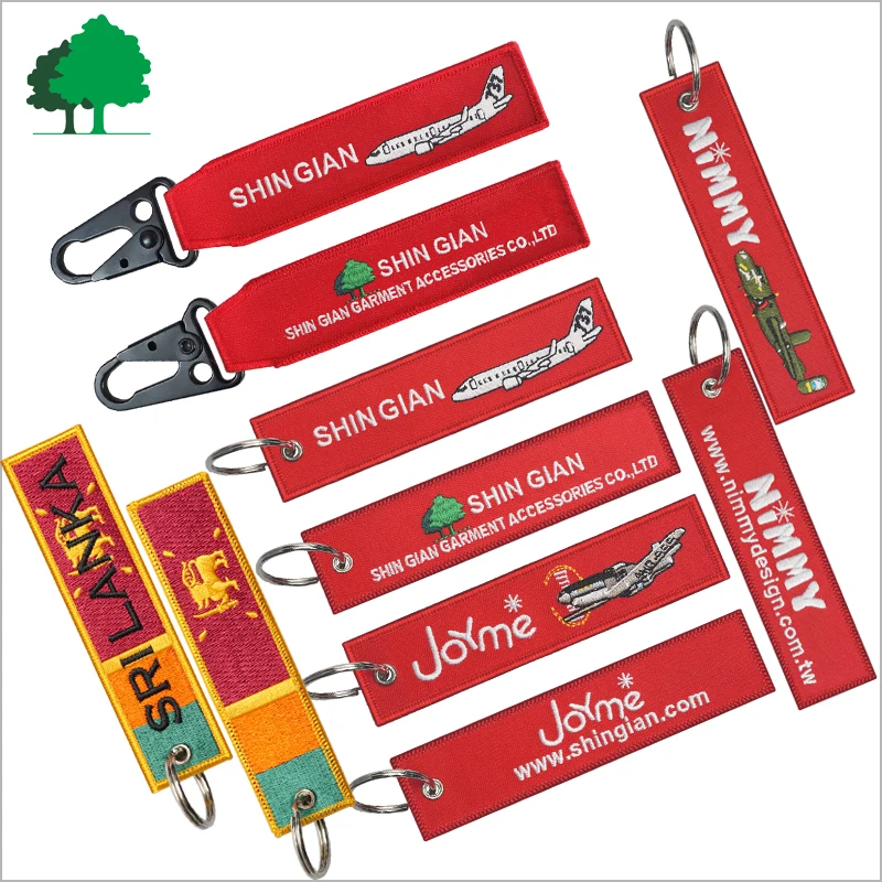 Customization Twill Embroidery Keychain