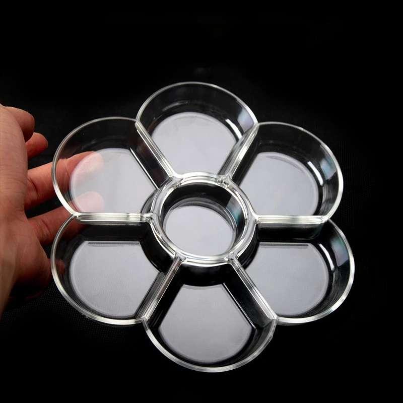 Paint Tray Palettes Transparent Plastic Paint Pallets for Kids Students Mix Colors Paints School Project Art Class 7pcs Palette