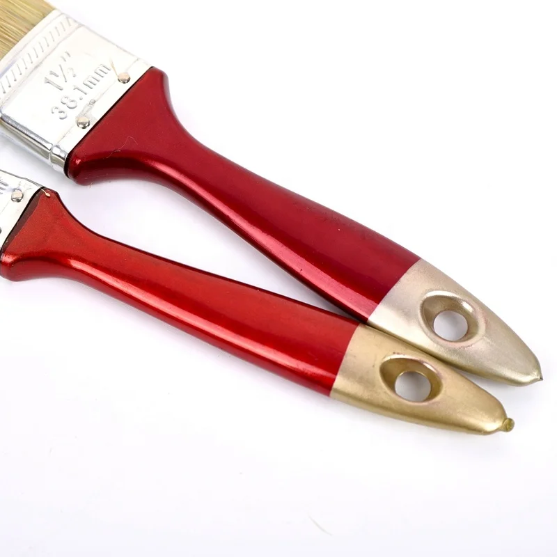 Painting Tools Plastic Handle White Bristle Paint Brush With Different Size