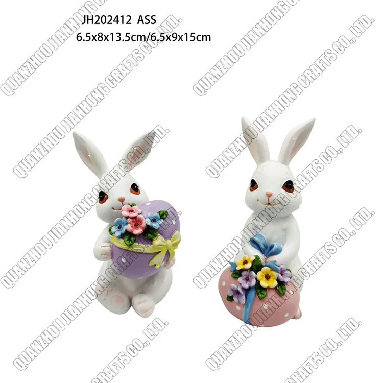 Customized Design Bunny Handmade Figurine Home and Outdoor Decoration Easter Resin Rabbit Statues