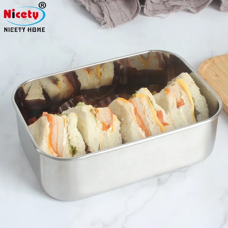 Новая продукция Nicety, Ланч-бокс из нержавеющей стали, Бамбуковая крышка, легкая переноска, двойная настенная бутылка для воды с бамбуковой крышкой в комплекте