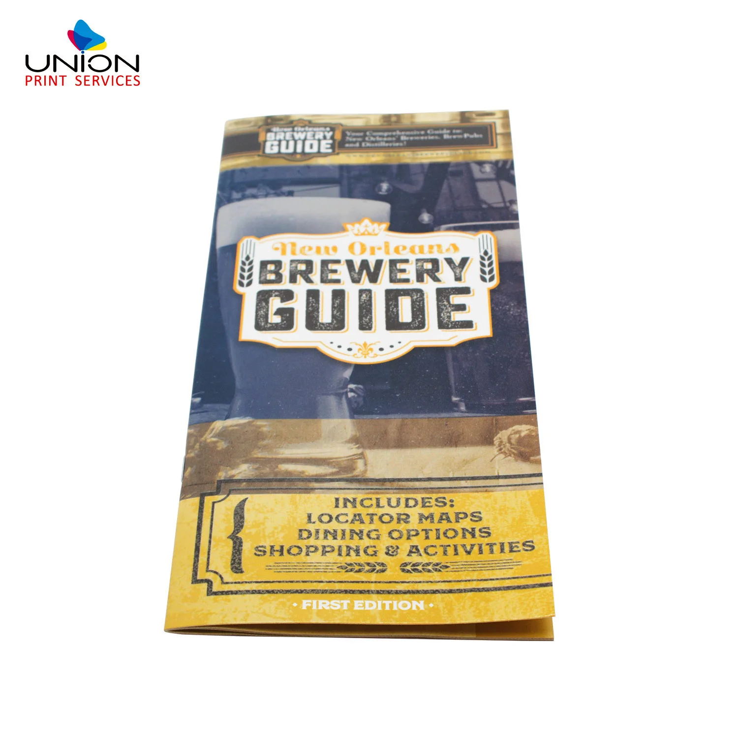 Restaurant Hotel Pub Activity Accordion Folded Map Navigation Guide Brochure For City