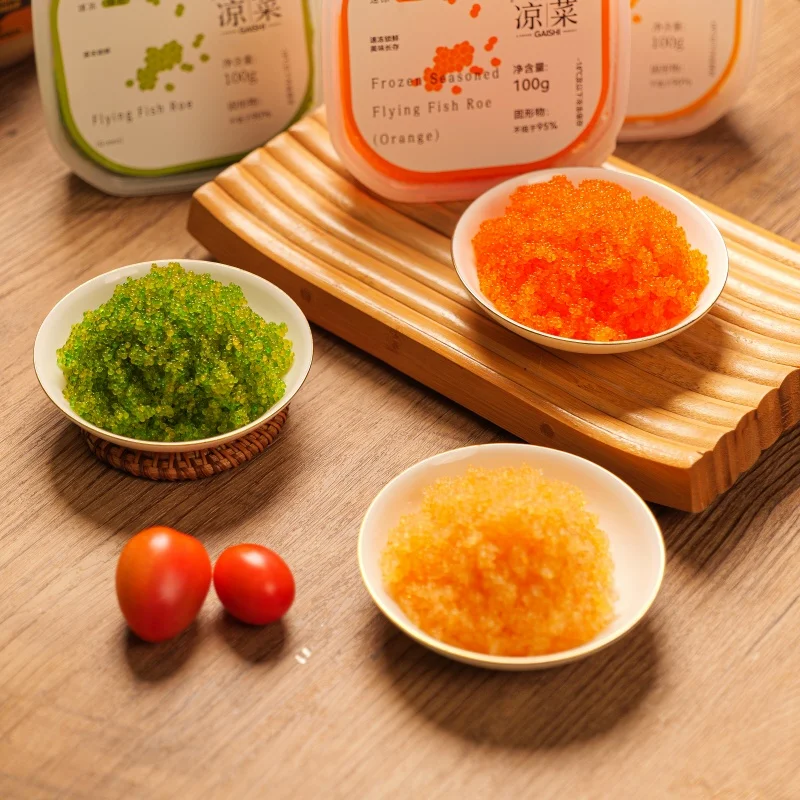 Sushi Grade Frozen Seasoned Tobiko Flying Fish Egg Halal