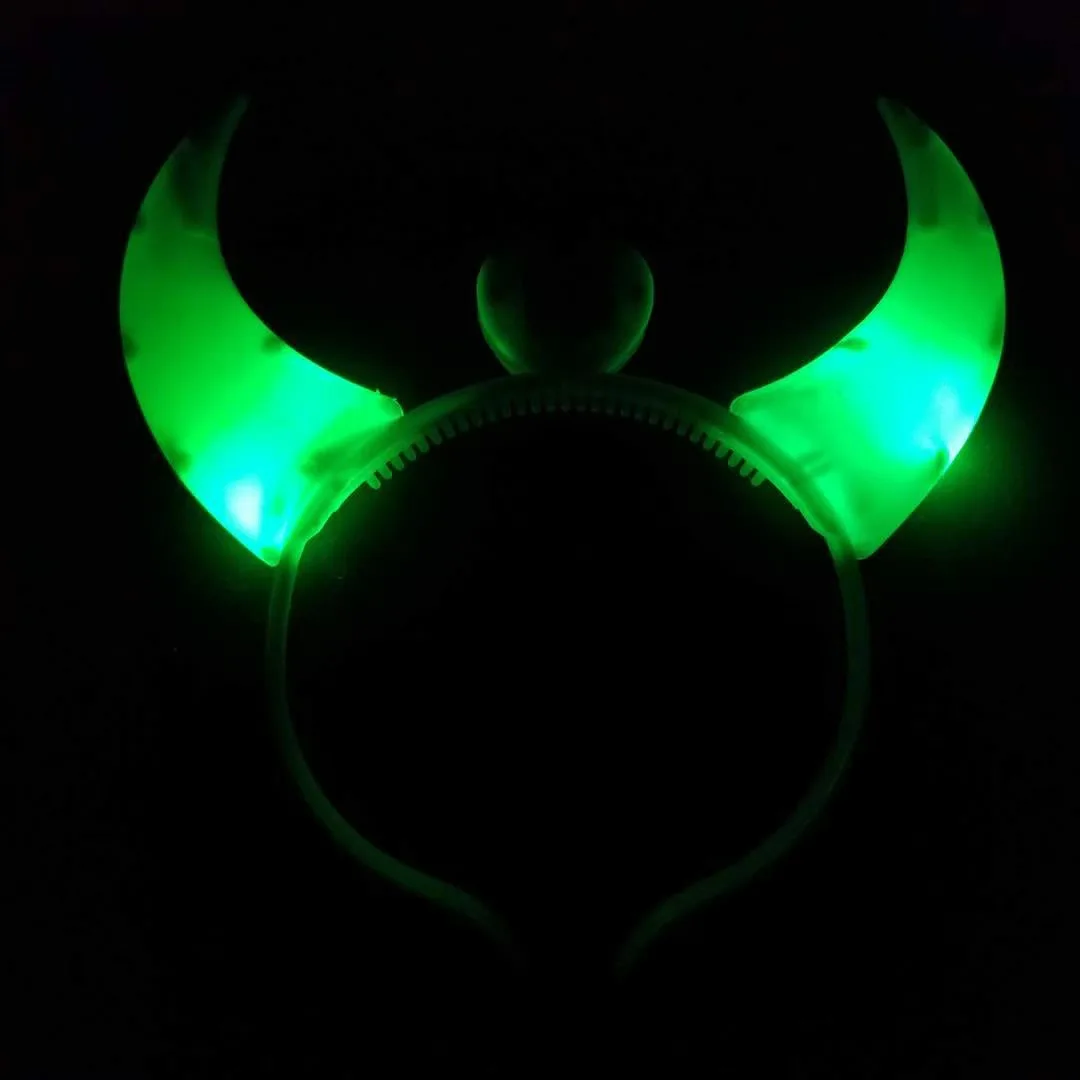 Factory wholesale Led Halloween Party Devil Headband LED Devil Horns for Party Supplies Light Up Devil Headband