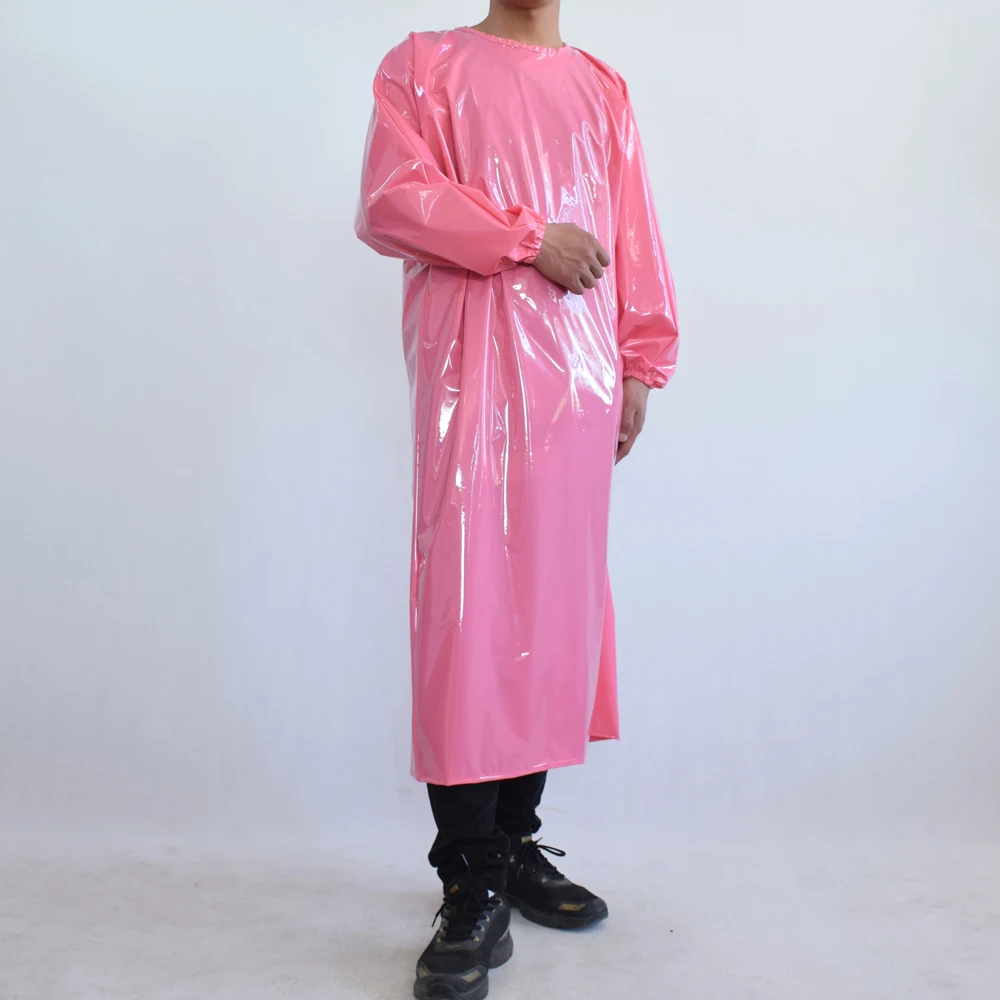 Heavy duty waterproof plastic TPU  long sleeve bib work apron