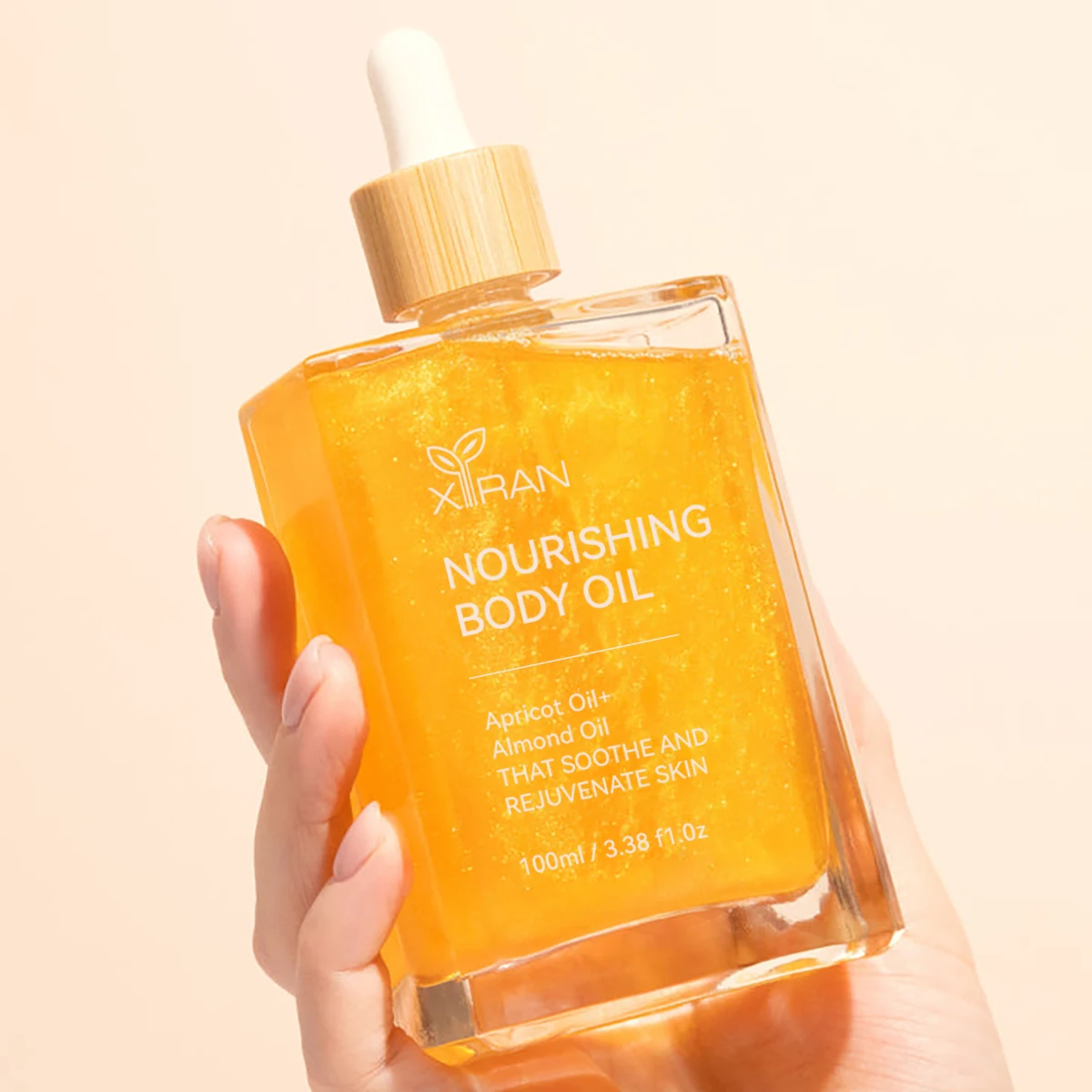Custom Organic Apricot + Almond Oil Skin Firming Nourishing Moisturizing Body Oil For Skin Glow Long Lasting Body Massage Oil