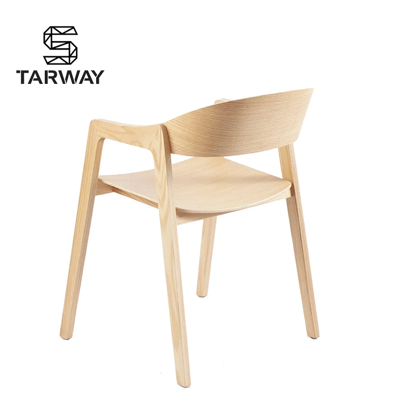 Hot Sale Hotel Restaurant Wholesale Nordic Upholstered Dining Chair Pu Leather Wooden Dining Armchair