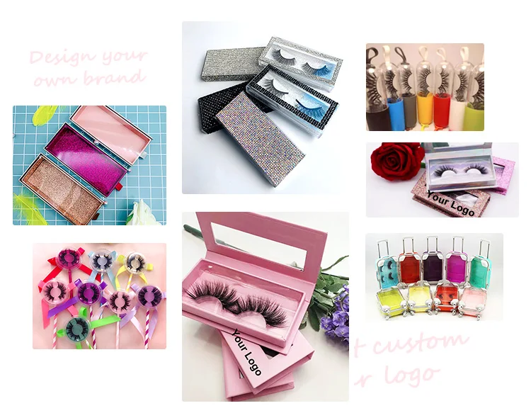 Wholesale rainbow faux lashes vendor soft wispy 5d colorful strip mink eyelashes