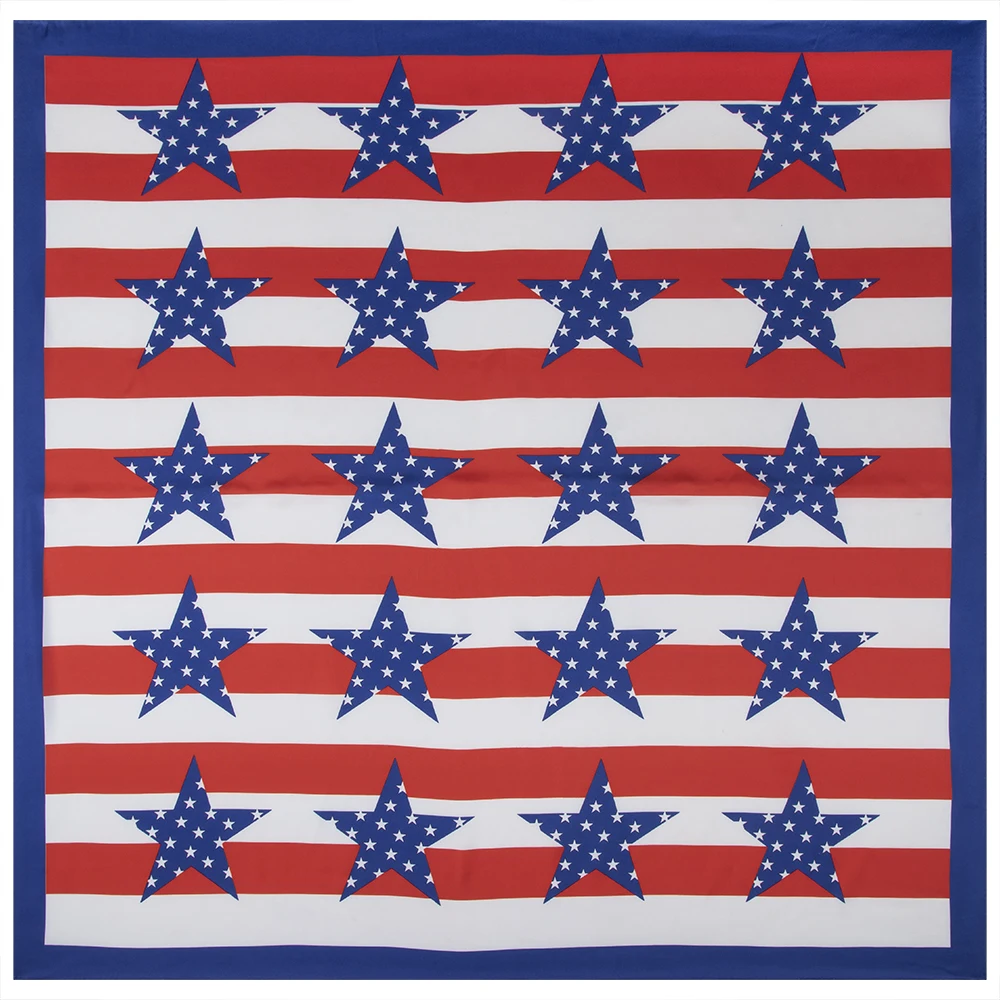 Liberty Patriotic Red White Blue America Silky Scarf   4th Of July Scarf  USA American Country Flag style Stripe&Stars  Scarf
