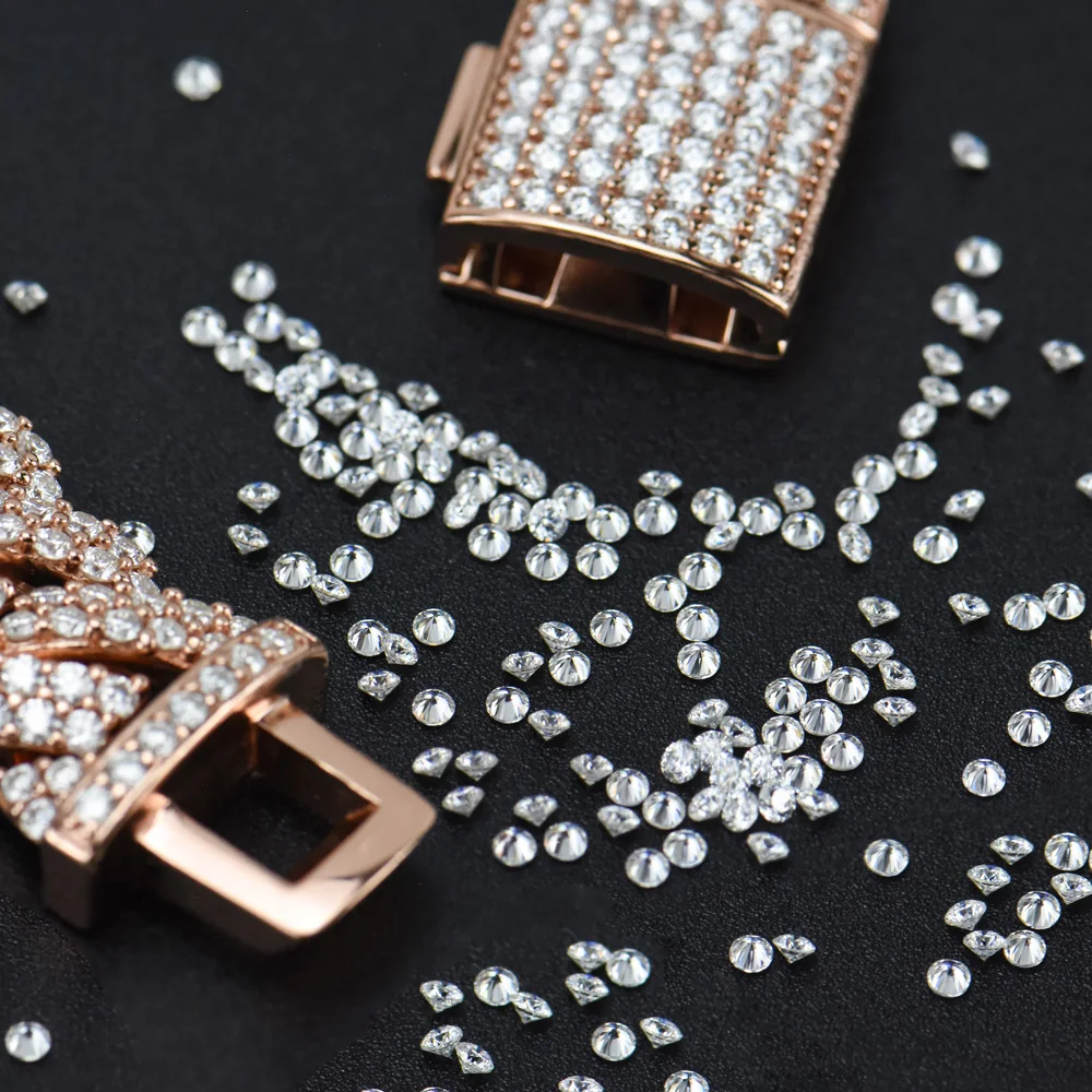 Wholesale Melee Moissanite Diamonds 0.5-2.0mm VVS1 White DEF Round Cut Melee Size Moissanite for Fine Jewelry Making