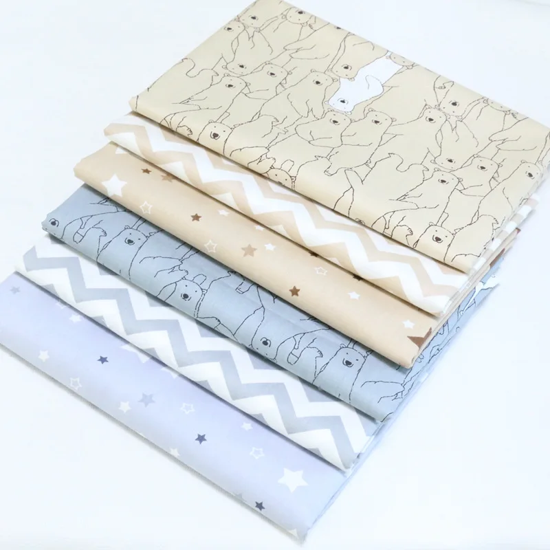 Cartoon polar bear cotton twill kindergarten baby fabric DIY pure cotton fabric