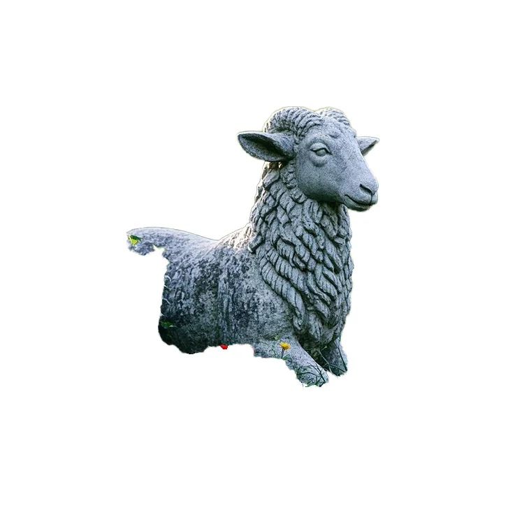 Garden Animal Stone Carvings and Sculptures Custom Marble Granite Stone Bighorn Sheep Statue Stone Goats Sculptures Prices