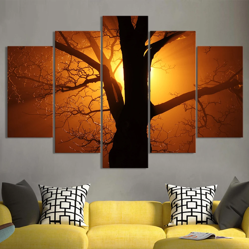 Multi panel Custom tableau decorative Wall Art Large tree Painting on Canvas