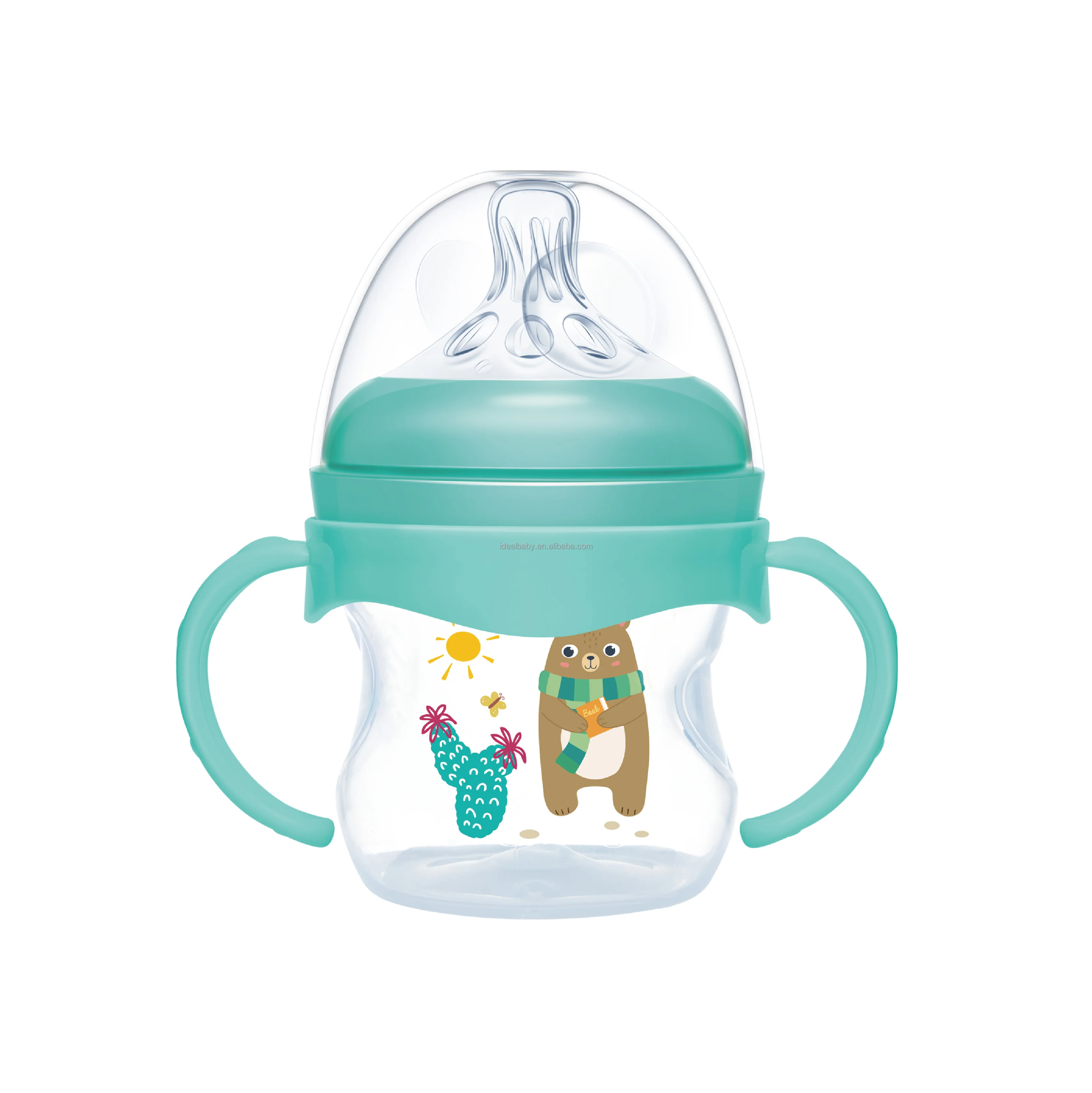 Hot Sale 4oz/120ml Easy Grip PP Wide Neck Baby Feeding Bottle BPA Free, Baby bottle, BPA free Baby Feeding Bottle