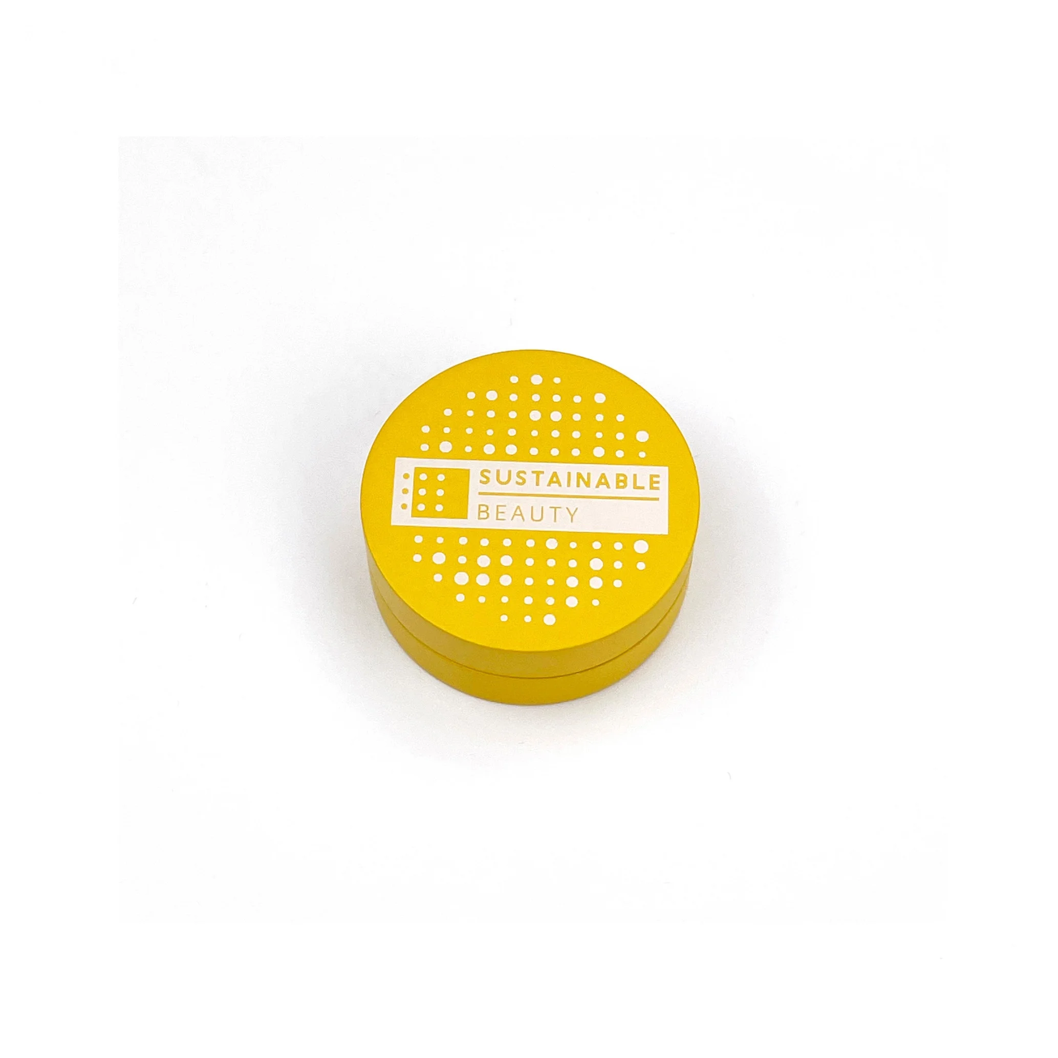 custom sustainable cosmetic packaging for yellow empty single bamboo eyeshadow palette compact