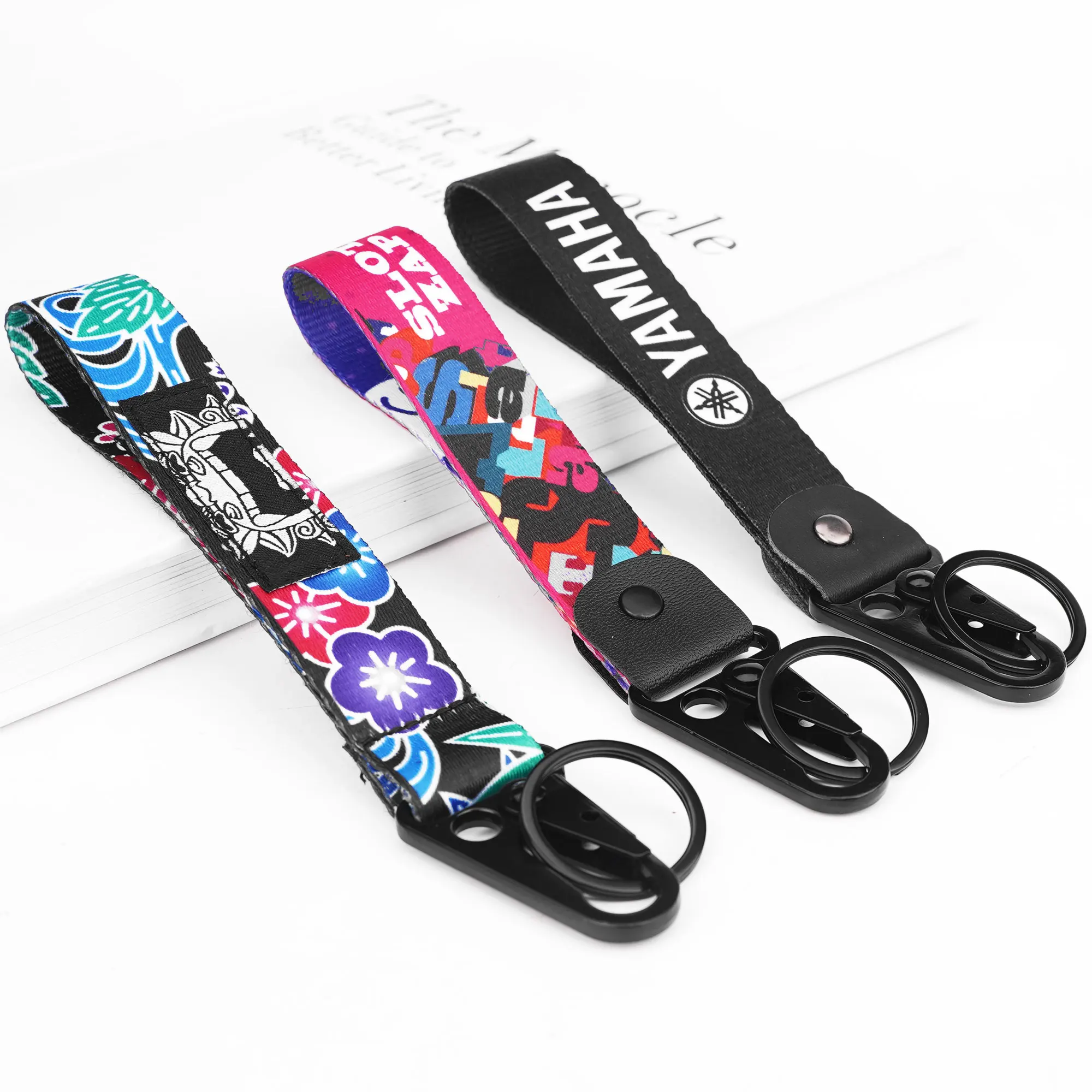 Personalized Lanyard Keychain Customized Heat Transfer Brand Logo Creative Motorcycle Eagle Beak Lanyard Keychain