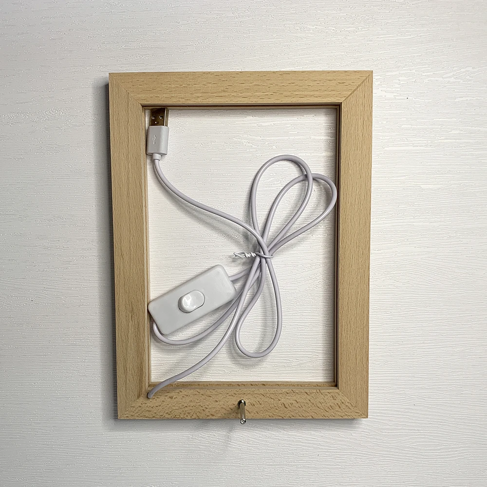 DIY шаблоны деревянные светодиодные фоторамки 3D ночник Рождество пользовательский дизайн дома свадьба Дерево картина акриловая фоторамка