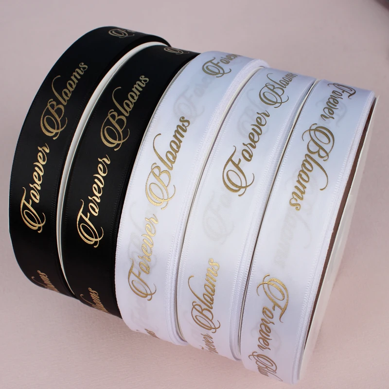 chinese silk ribbon holiday gift silk ribbon custom printed silk black ribbon 100yards