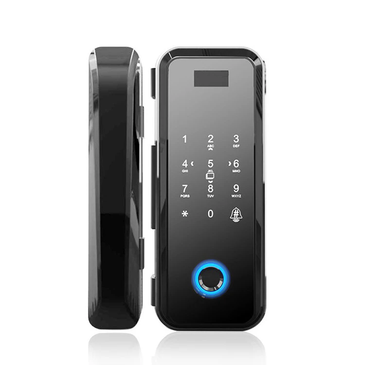 Smart Door Lock For Frameless Sliding Glass Door Fingerprint Touch Electric Remote Fingerprint Smart Control