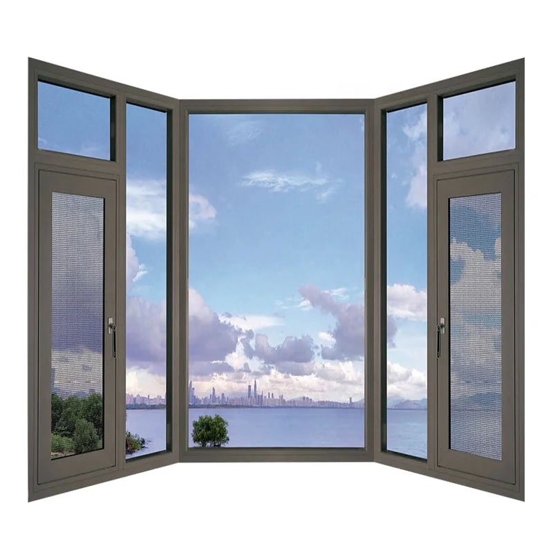 China Supplier Interior High Quality Lowes French Window Price Window Glass Veranda Burglar Aluminium Casement Window