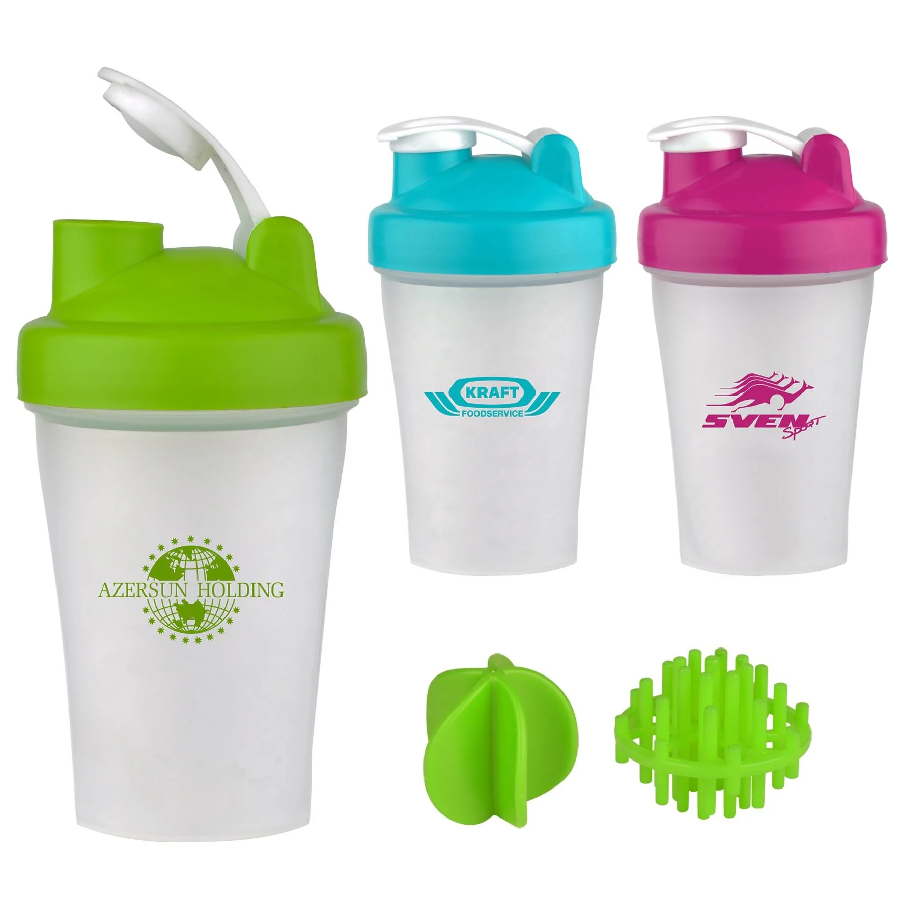 Premium Blender Shaker Bottle Classic Leak Proof Mixer Cup Motivational Fitness with Plastic Blending Shaker Ball 500ML