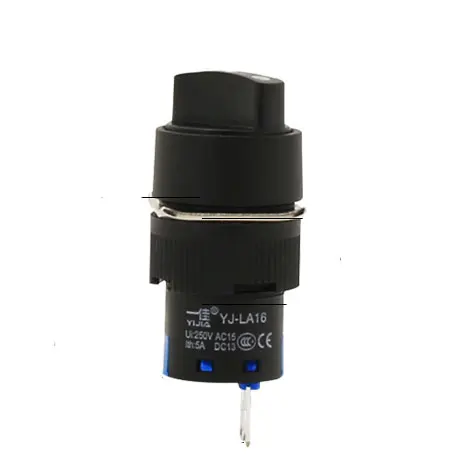 la16 series 16mm mini second gear third gear selective rotary plastic latching push button switch