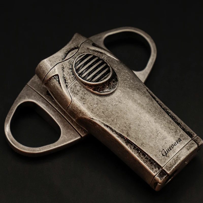 New Guevara Cigar Gift Sets Cigar Cutter with Stand and Cigarettes Smoking Lighters