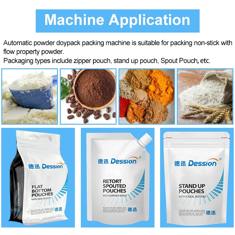 Automatic 120g 300g Greens Powder Smoothie Pouch Packing Machine Moringa Powder Wheat Grass Powder Doypack Filling Machine