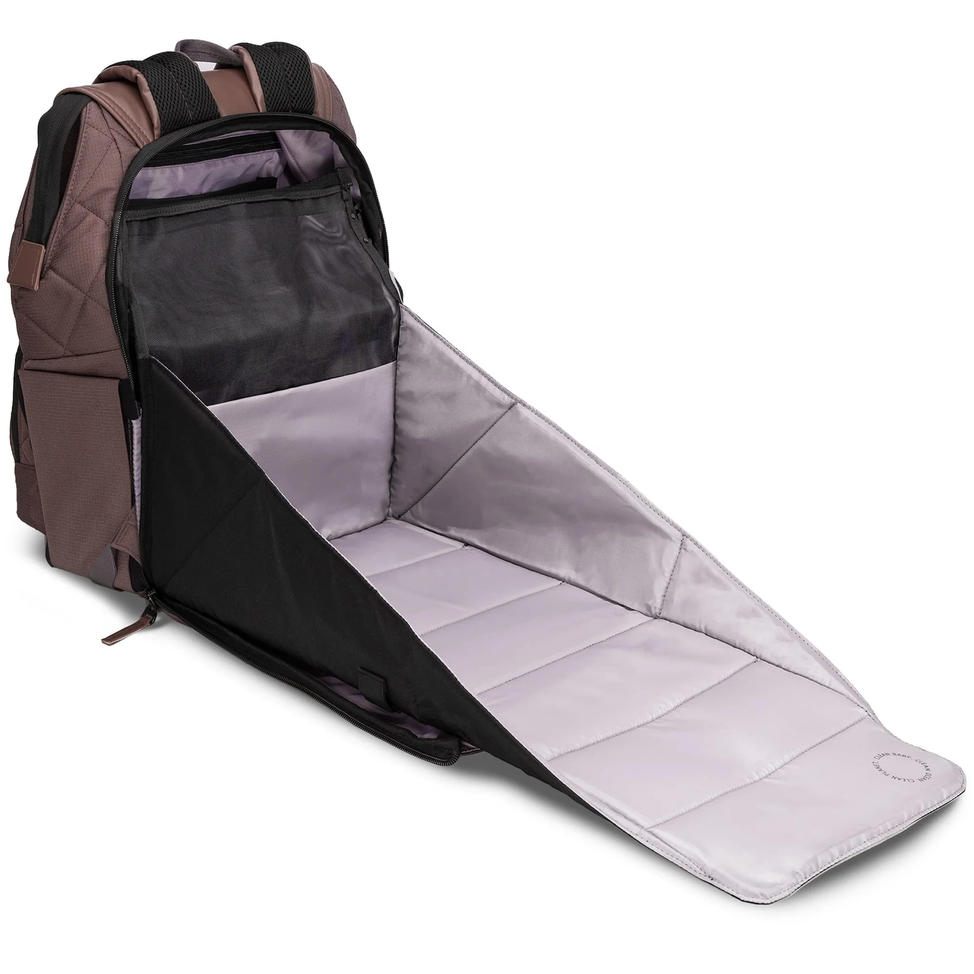 Manufacturer Custom 2024 New Sustainable Eco Friendly Recycled Nylon Foldable All In One Baby Diaper Bag Backpack For Mom Babies