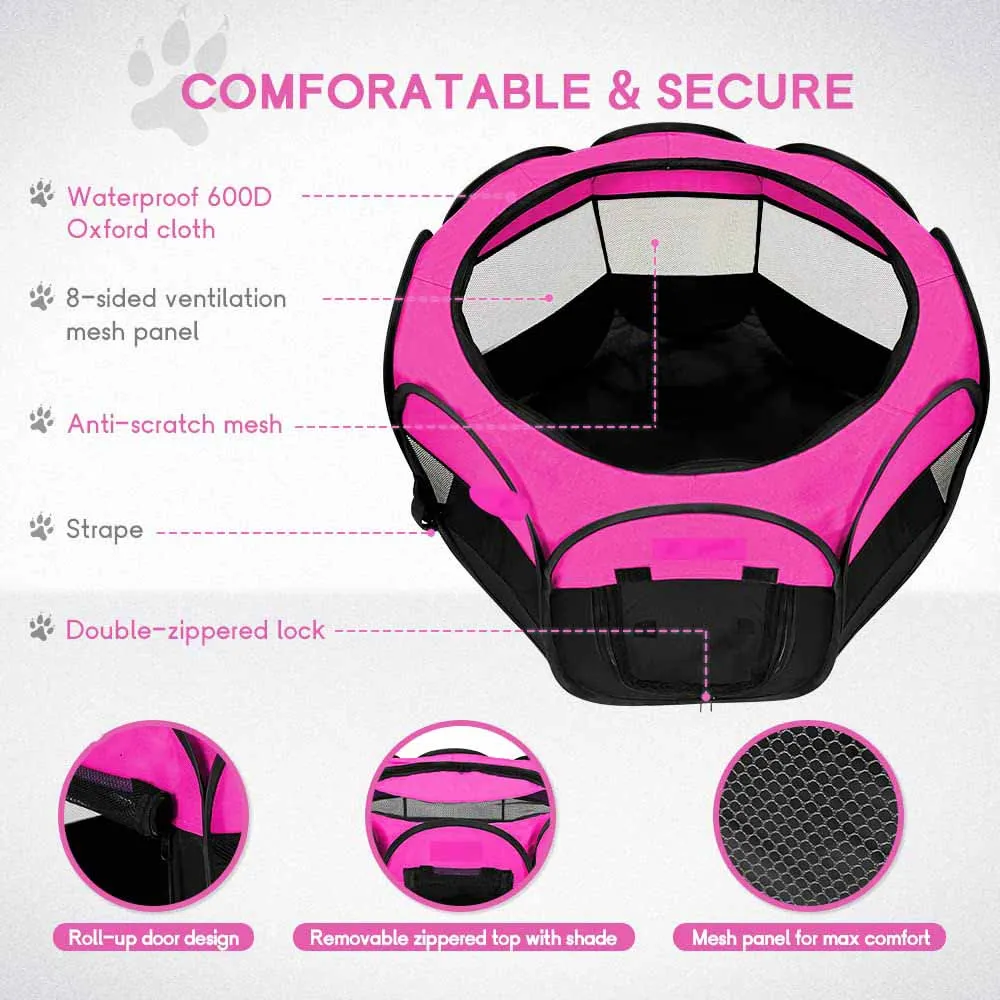 2024 Hot Products Indoor Outdoor Pet Puppy Exercise Playpens Case Foldable Portable Collapsible Pet Enclosure Tent Dog Playpen