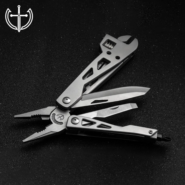 Hot sale CNC machining outdoor plier stainless steel silver color multi function OEM Camping  plier wrench