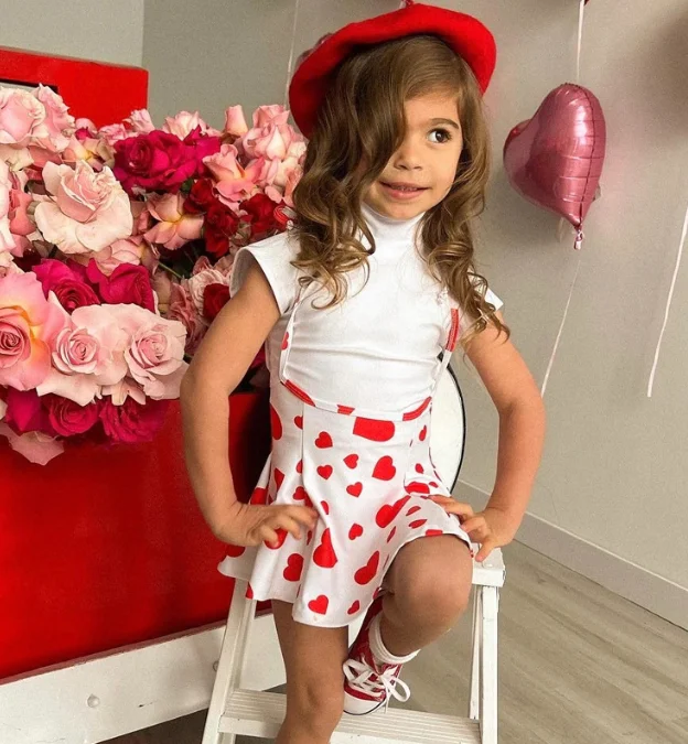 Mom and me red heart sleeveless dress for mother and daughter