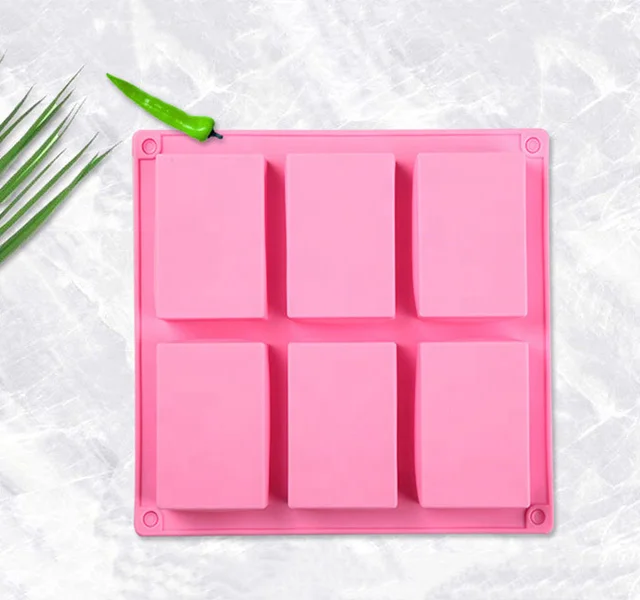 DLC053 Non-stick 6 rectangle forms silicone used soap mold rectangular soap making molds handmade soap silicone mold