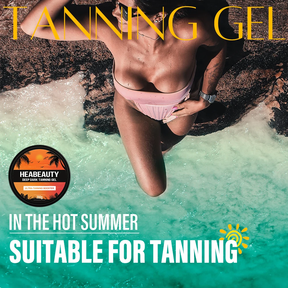 Extreme Intensifying Gel Vegan Hydrating Active Peptide Tanning Accelerator Gel 200g Rapid Applicator for sunbed and outdoor sun