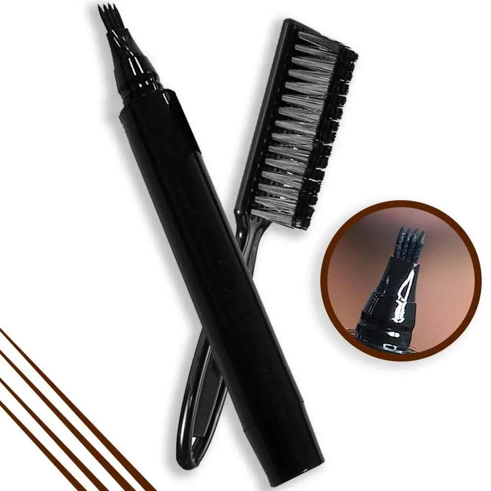 
Oem Black Waterproof Long-lasting Beard Filling Pen Kit Men Beard Pen And Brush 