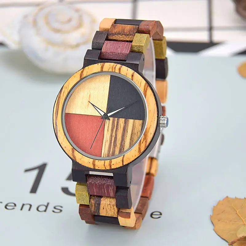 
Высококачественный корпус из нержавеющей стали с японским механизмом, полностью деревянные часы 
