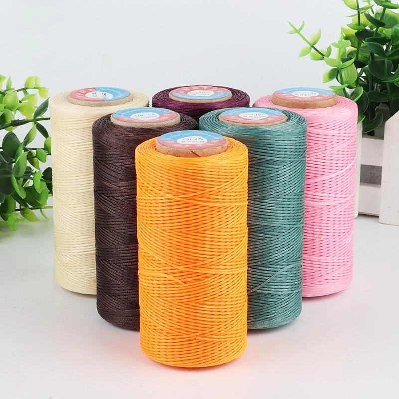 No MOQ and inexpensive 150D flat wax thread 0.8mm leather sewing wax thread with high strength