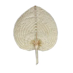 Wholesale  factory custom Chinese cheap hand fans palm leaf weaving Hand-woven bamboo straw natural fiber hand fans