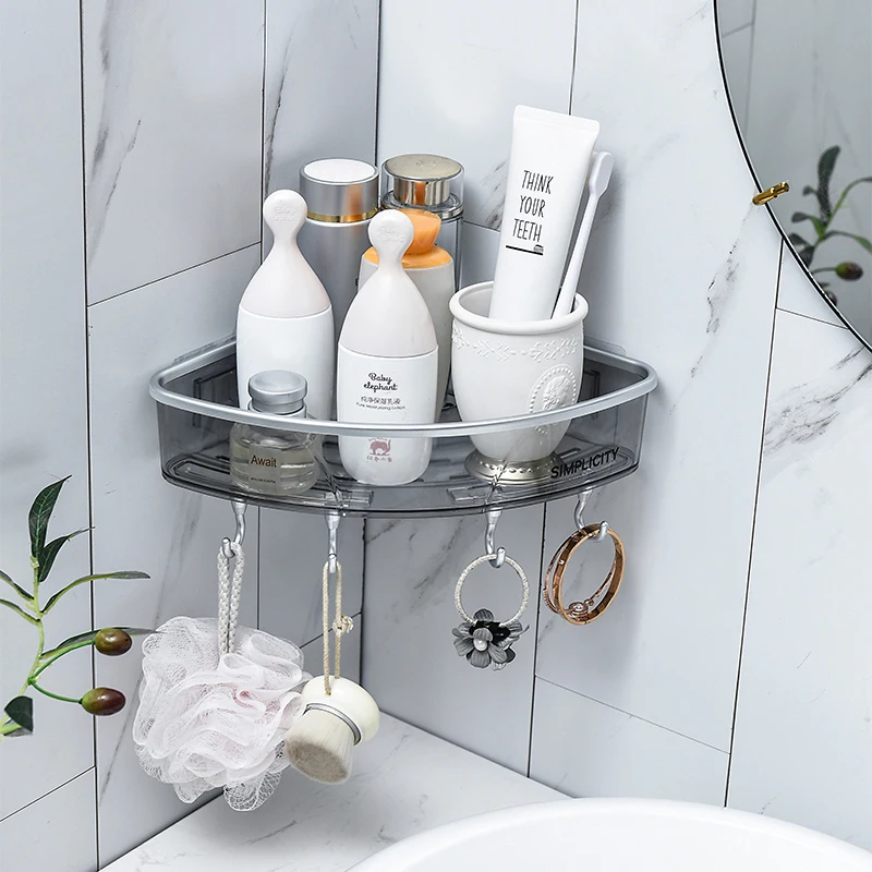 Bathroom Rack Toilet Wall-mounted Punch-free Washstand Toilet Tripod Bath Plastic Towel Storage Rack