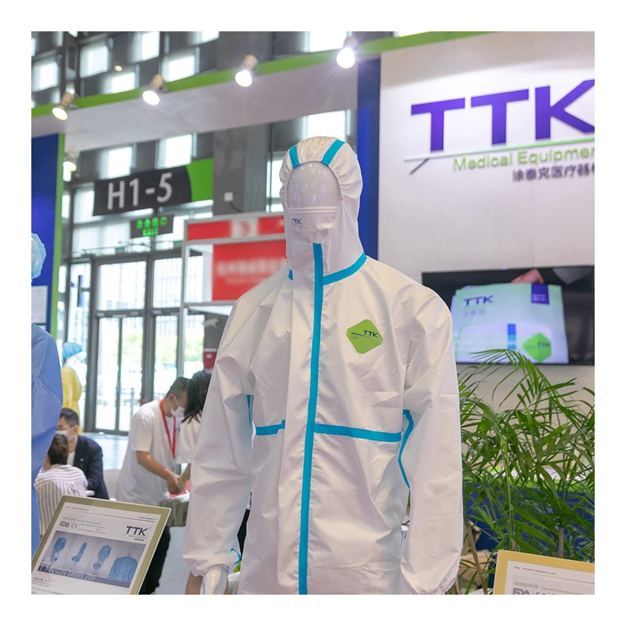 Factory price 65gsm protective cloth chemical protection hazmat suit Coveralls