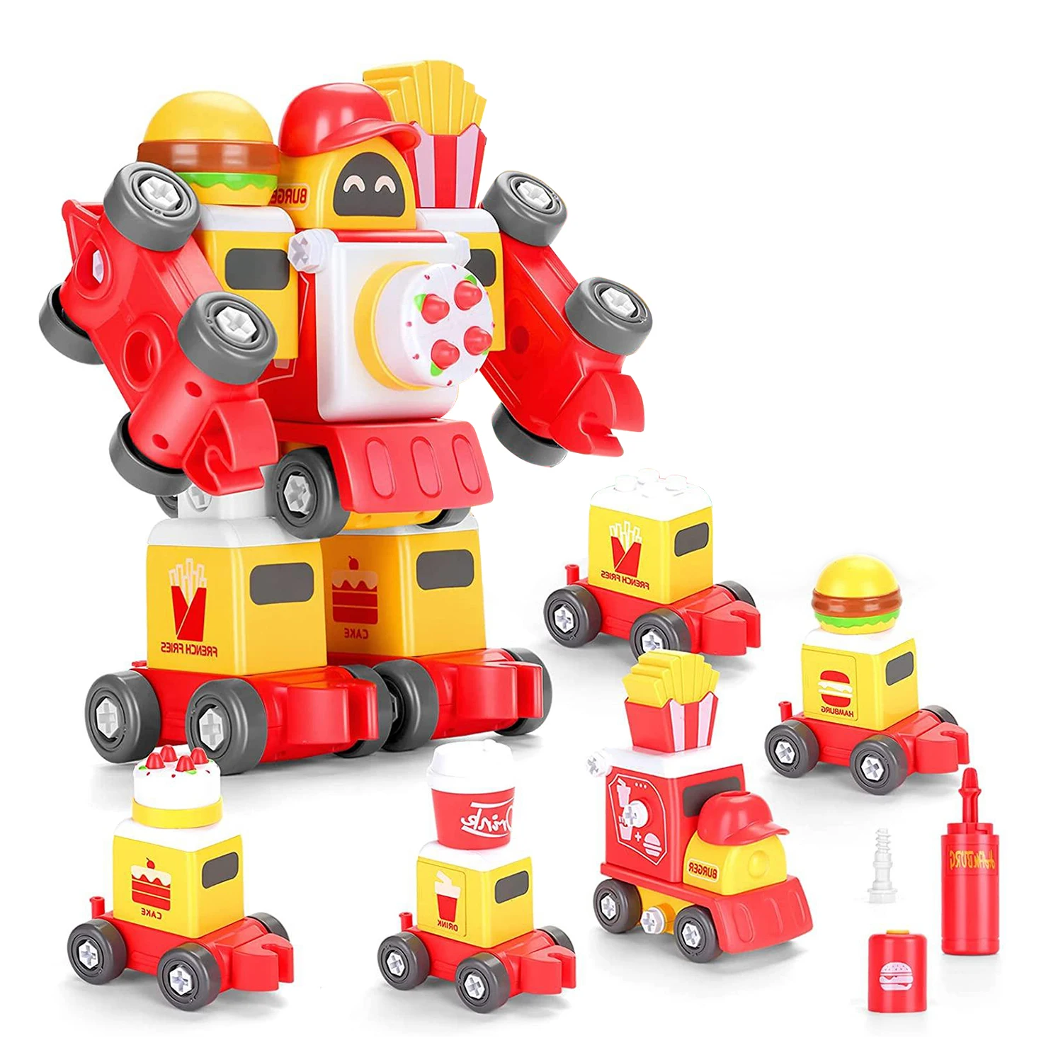 DIY Boys Girls Birthday Gifts Train Transform Robot Educational Truck Take Apart Toy Building Blocks STEM Toys Set For Kids
