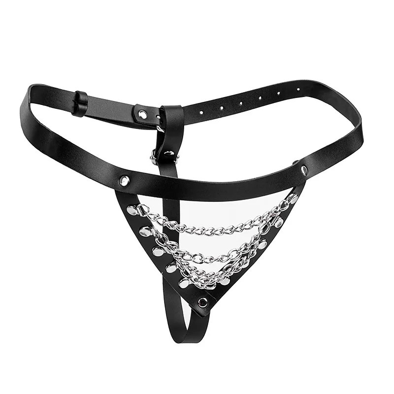 Sexy Toys Leather Lingerie with Chain Body Bondage for Female Underwear Clothes