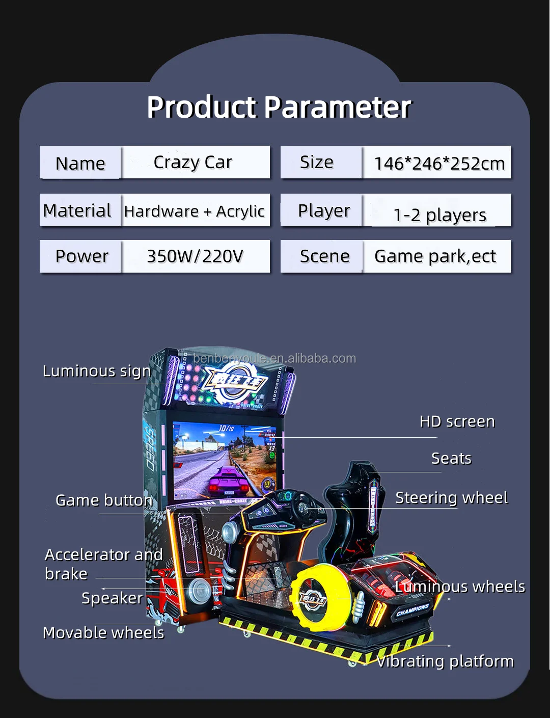 New product simulator Racing car arcade coin-operated video game console Game machine Center Racing console Speed video arcade