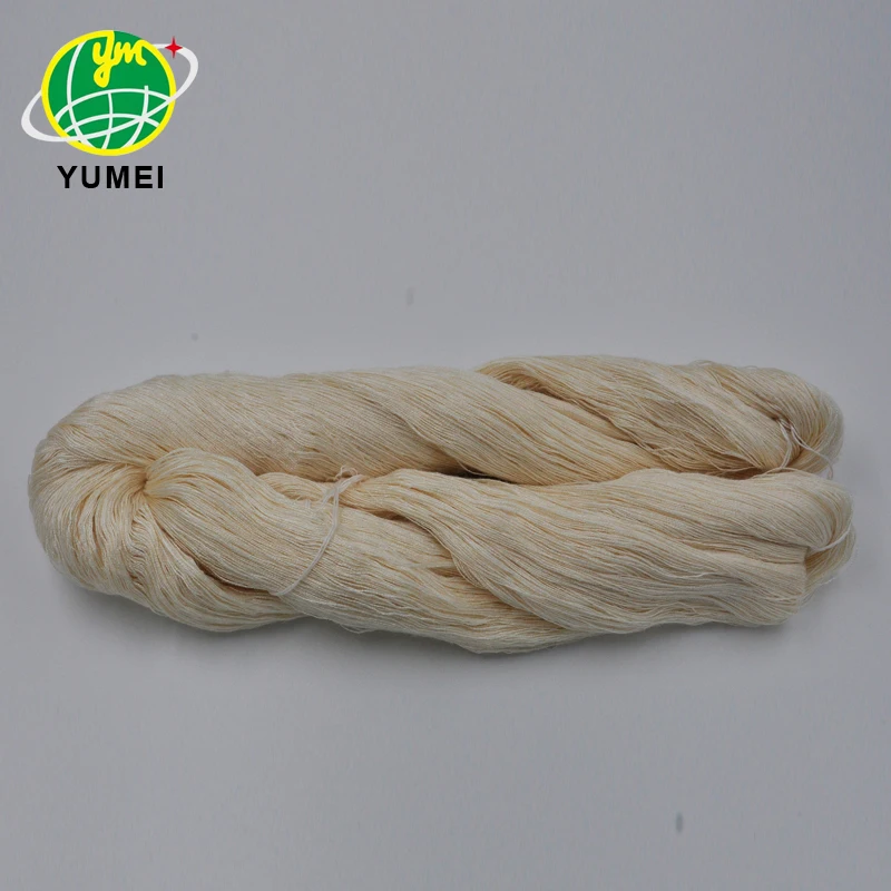 China factory Natural 100% mulberry spun silk  knitting yarn dull silk carpet yarn in hanks