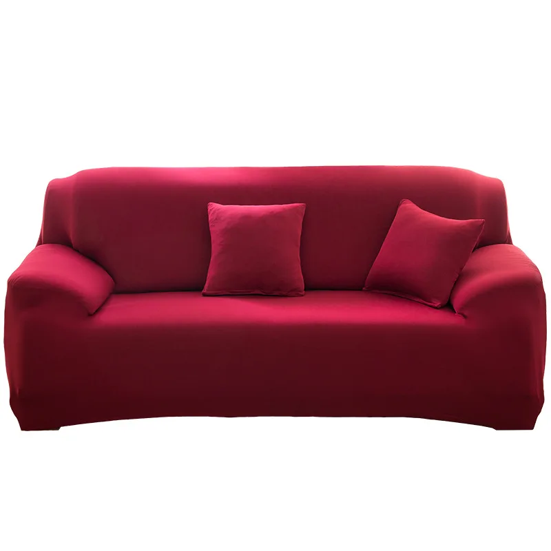 hot sale full cover 1/2/3/4seats seaters  stretchable solid color plain dark grey elastic stretch sofa cover milk silk slipcover