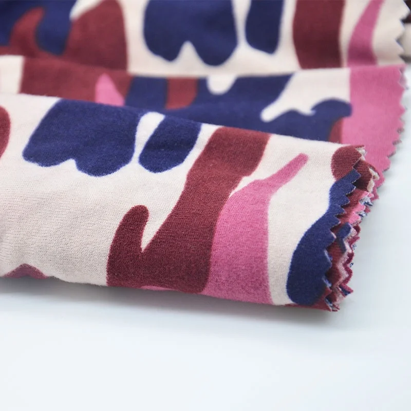 Shaoxing Chunnuo Textile DTY Brushed Printed Pink Camouflage Fabric