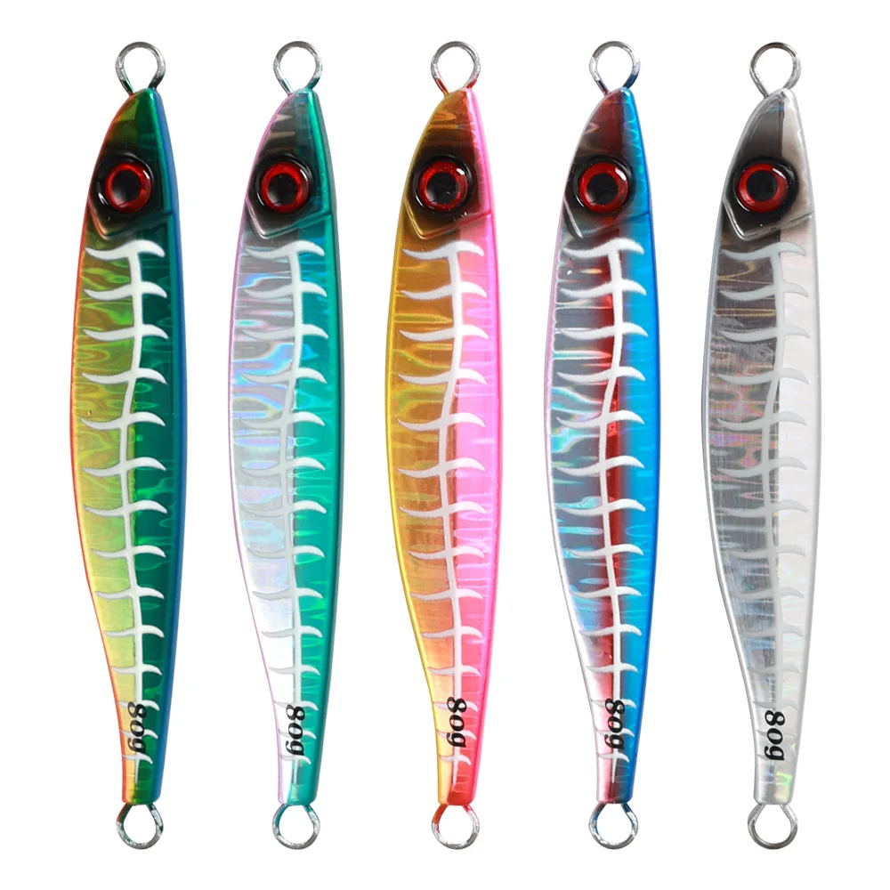Luminous Jigs Fishing Lure Metal Casting Bait 40g 60g 80g 100g Vibration Swimming Bait 3D Lifelike Sardine Jigs Fishing Lure