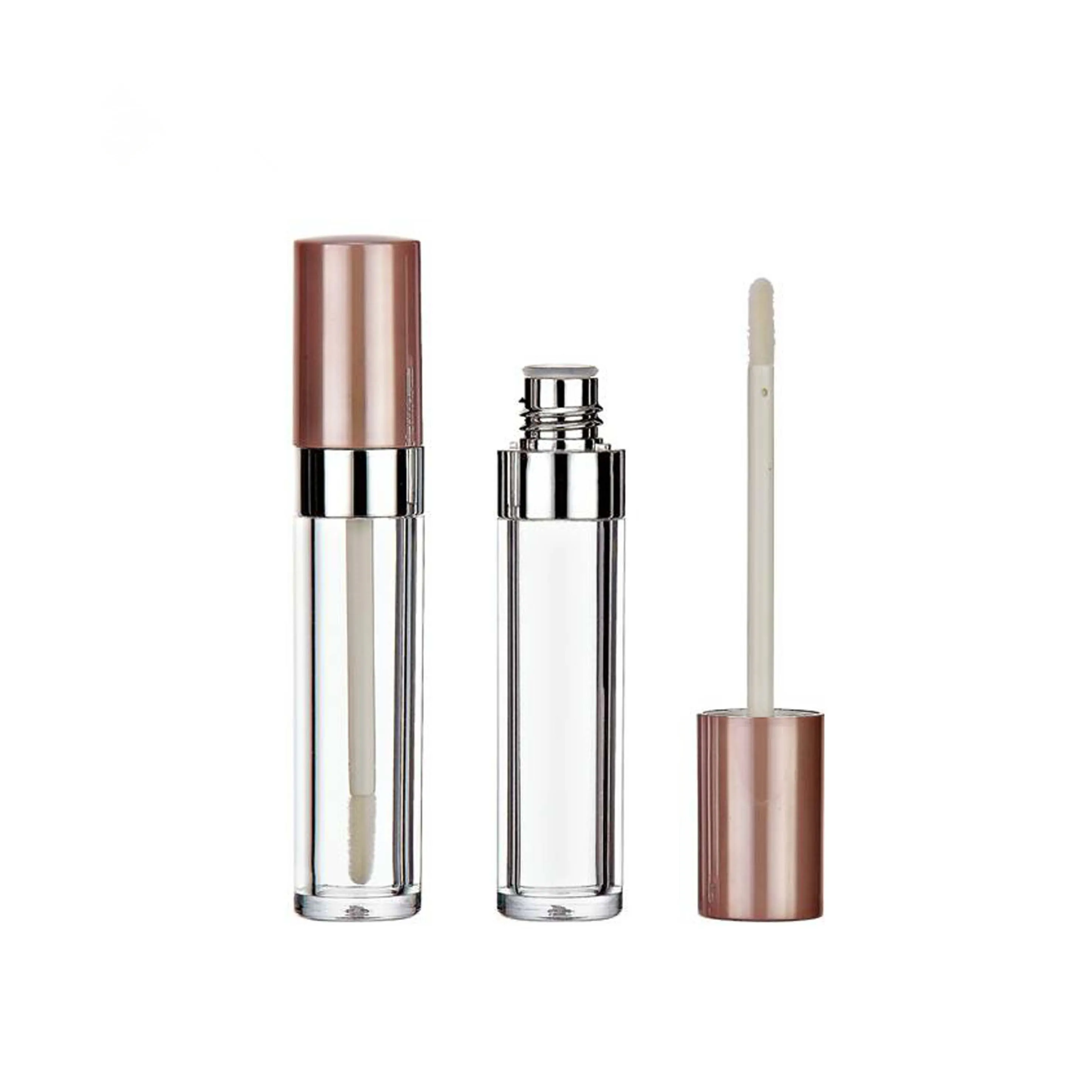 Young girl pink custom empty round plastic lip cream lipgloss lip gloss bottle