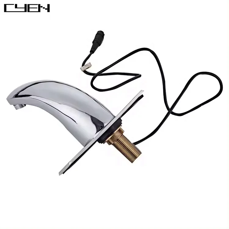 Kangrun water saving public bathroom sink taps faucets self closing touchless wash basin taps hotel sensor taps