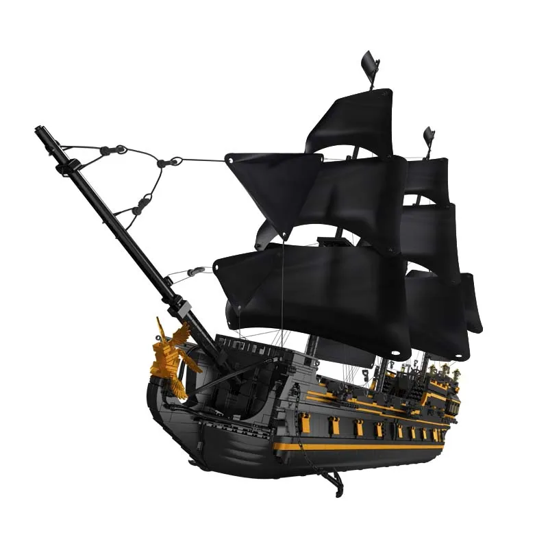 Mould King 13186 Black Pearl Pirates Ship Building Blocks MOC Bricks 5266PCS Model Kits Kids Educational Block